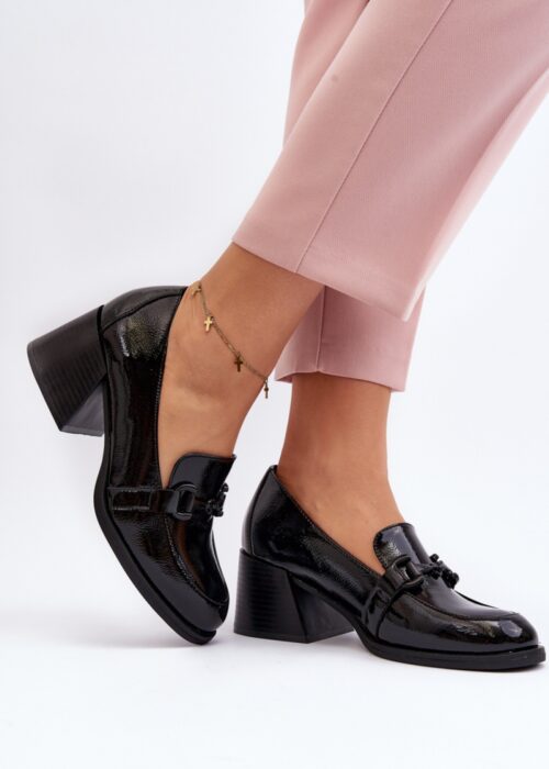 Heeled low shoes model 192916